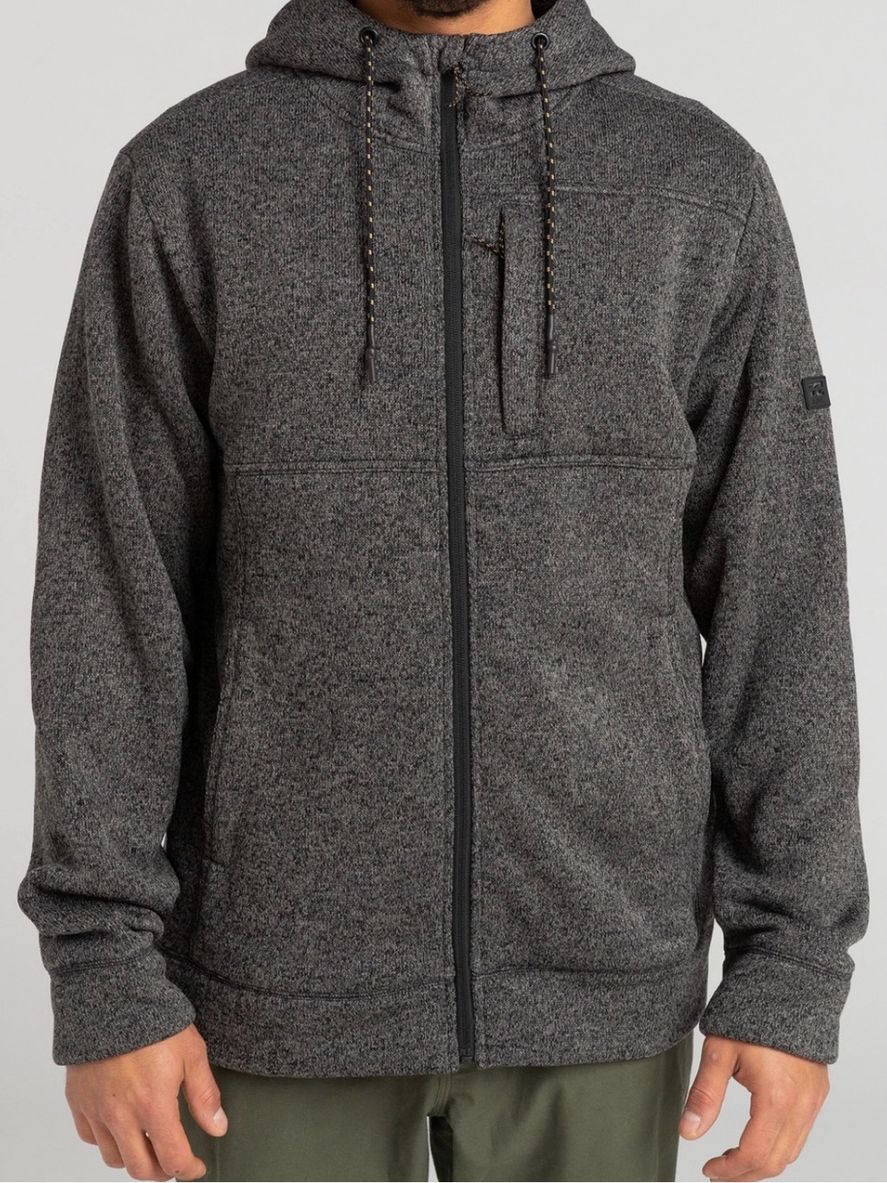 NWOT Billabong Men’s Boundary Sherpa Lined Zip-Up Hoodie Sweater in HeatherGray